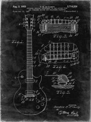 Guitar & Combined Bridge & Tailpiece Therefor Patent - Black Grunge | Obraz na stenu