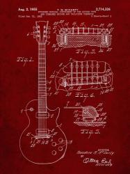 Guitar & Combined Bridge & Tailpiece Therefor Patent - Burgundy | Obraz na stenu