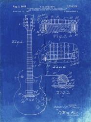 Guitar & Combined Bridge & Tailpiece Therefor Patent - Faded Blueprint | Obraz na stenu