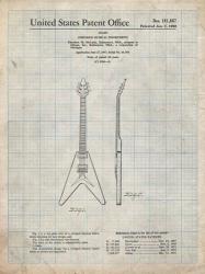 Stringed Musical Instrument Patent - Antique Grid Parchment | Obraz na stenu