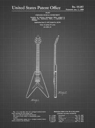 Stringed Musical Instrument Patent - Black Grid | Obraz na stenu