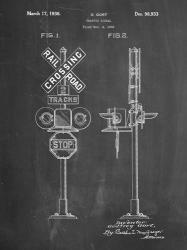 Chalkboard Railroad Crossing Signal Patent | Obraz na stenu