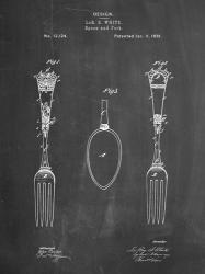 Chalkboard Antique Spoon and Fork Patent | Obraz na stenu