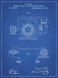 Blueprint Tesla Operating Electric Motors Map Patent | Obraz na stenu