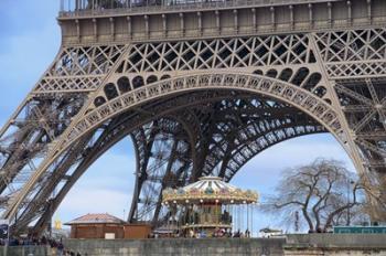Eiffel Tower with Marry-Go-Round Paris | Obraz na stenu