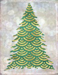 Decorated Green and Gold Xmas Tree | Obraz na stenu