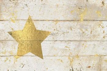 Golden Star on White Wood | Obraz na stenu