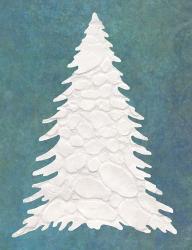 Snowy Fir Tree on Blue | Obraz na stenu