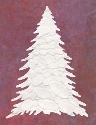 Snowy Fir Tree on pink | Obraz na stenu