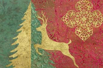 Xmas Tree and Deer | Obraz na stenu