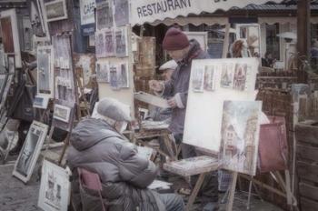 Monmartre Artist Working On Place du Tertre I | Obraz na stenu