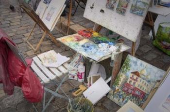 Monmartre Artist Working On Place du Tertre III | Obraz na stenu