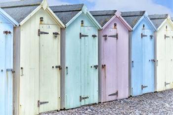 Pastel Colored Beach Cabins | Obraz na stenu