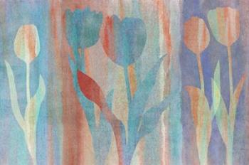 Dancing Tulips Blue Pink | Obraz na stenu