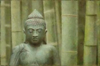 Bronze Buddha With Bamboo | Obraz na stenu