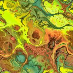 Abstract Fractals  Yellow, Orange And Green | Obraz na stenu