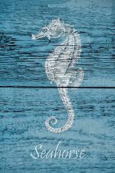 Seahorse on Blue Wood | Obraz na stenu
