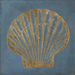 Great Scallop Gold on Blue | Obraz na stenu