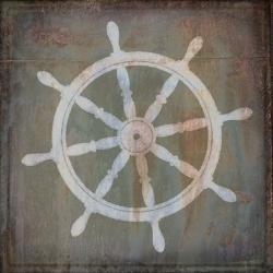 Rusty Sign Nautical Wheel | Obraz na stenu