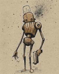 Ink Marker Bot Gunman | Obraz na stenu