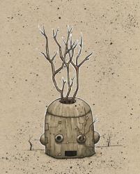 Ink Marker Bot Tree Pot | Obraz na stenu