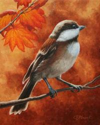 Autumn Chickadee | Obraz na stenu