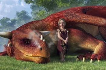 A Little Girl And Her Dragon | Obraz na stenu