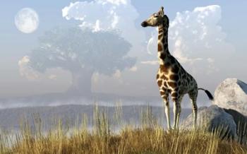 Giraffe And Giant Tree | Obraz na stenu