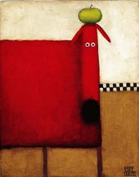 Red Dog With Apple | Obraz na stenu