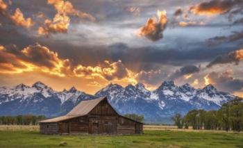 Moulton Barn Sunset Fire | Obraz na stenu