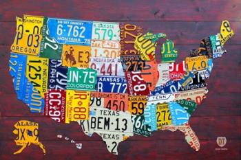 License Plate Map USA IV | Obraz na stenu