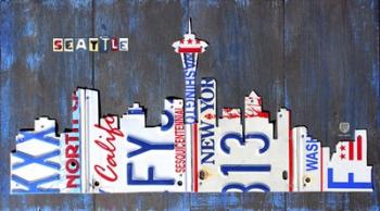 Seattle Skyline License Plate Art | Obraz na stenu