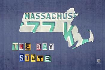 Massachusetts License Plate Map | Obraz na stenu