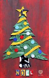 Noel Christmas Tree License Plate Art | Obraz na stenu