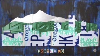 Portland Skyline License Plate Art | Obraz na stenu