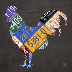 License Plate Art Rooster | Obraz na stenu