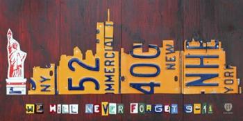 NYC License Plate Art Skyline 911 Version | Obraz na stenu