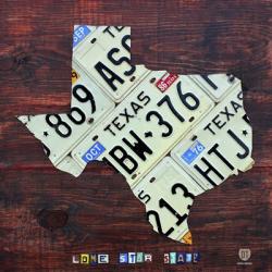 Texas License Plate Map Large | Obraz na stenu