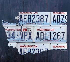 Washington License Plate Map | Obraz na stenu