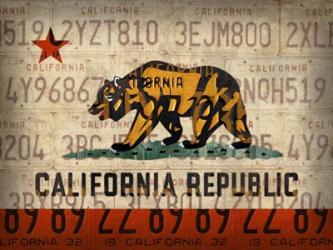Cali State Flag License Plates | Obraz na stenu