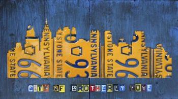 Philly Skyline License Plate Art | Obraz na stenu