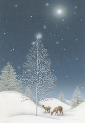 Snowy Winter TreeWith Star and Deer | Obraz na stenu