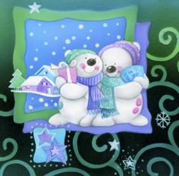 Snowman Couple Holiday Snuggle | Obraz na stenu