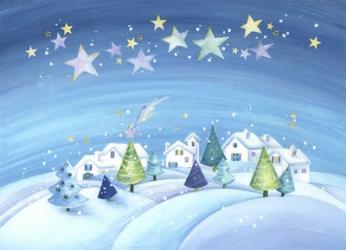 Starry Holiday Snow Scene | Obraz na stenu