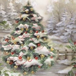 Christmas Tree In Snowy Woods | Obraz na stenu