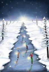 Ice Skating On Christmas Tree Road | Obraz na stenu
