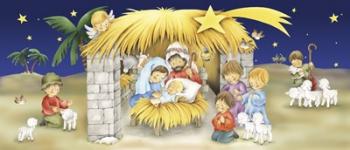 Mary Joseph and Children Manger Scene | Obraz na stenu