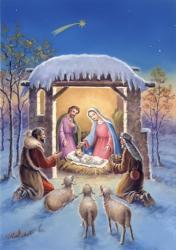 Mary and Joseph With Visitors Bearing Gifts | Obraz na stenu