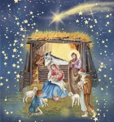 Christmas Manger and Shooting Stars | Obraz na stenu