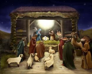 Three Kings Visit The Manger | Obraz na stenu